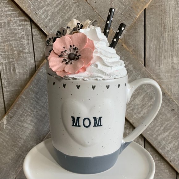 Handmade Mug Topper with Mom Mug. - Picture 3 of 3